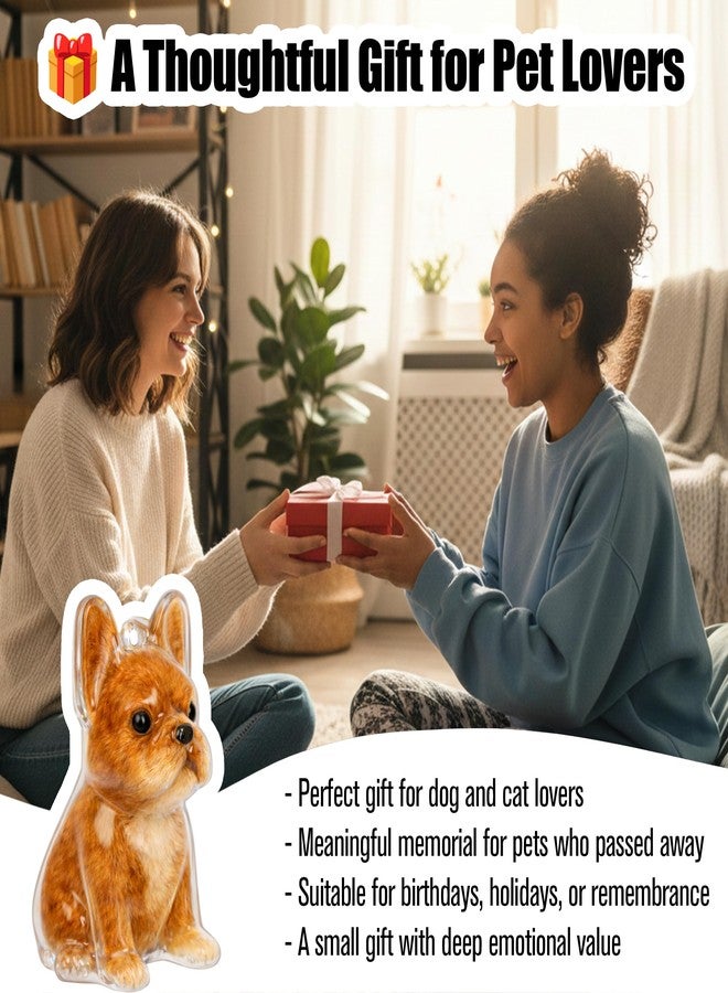 KH866 4PCS Dog Fur & Hair Keychain Keepsake Key Charm Memorial Collector Storage Box, Transparent Holder Cute Portable Ornament, Pet Shape Ashes Collection Bottle, Fur DIY Keyring Memory Capsule Container - Image 3